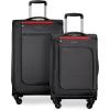 image:imageRicardo Beverly Hills Aspen Springs 2PC Luggage Set  Lightweight Softside Suitcase Set of 2 with 20 CarryOn amp 24 Medium CheckIn Spinner OliveBlack