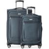image:imageRicardo Beverly Hills Avalon Softside 2Piece Luggage Set Made with Sustainable 100 Recycled PET rPET Lightweight EcoFriendly Travel Expandable Dual Spinner Wheels Black 20 amp 24Storm Blue