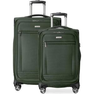 image:imageRicardo Beverly Hills Avalon Softside 2Piece Luggage Set Made with Sustainable 100 Recycled PET rPET Lightweight EcoFriendly Travel Expandable Dual Spinner Wheels Black 20 amp 24Juniper Green