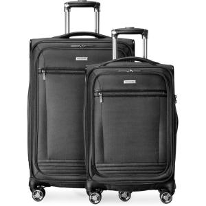 image:imageRicardo Beverly Hills Avalon Softside 2Piece Luggage Set Made with Sustainable 100 Recycled PET rPET Lightweight EcoFriendly Travel Expandable Dual Spinner Wheels Black 20 amp 24Black