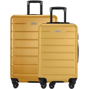 image:imageRicardo Beverly Hills Cambria Hardside Luggage  Stylish Suitcase with Wheels for Effortless Travel Expandable and Secure TSALocked Packing 2Piece Set 20 24 Blue PearlMango Tango