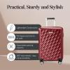 image:imageRicardo Beverly Hills Melrose Hardside Expandable Luggage with Lightweight Construction for Smooth Traveling Stylish Durable and Spacious Men and Women Claret Red CheckIn Medium 25InchClaret Red