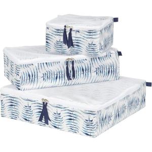 image:imageRicardo Beverly Hills Indio Packing Cubes UltraLightweight with SeeThrough Mesh Lid PullTabs for Easy Zipping Access Exclusive Stylish BotanicalPrint Lining Fern 3Piece SetFern