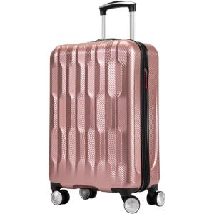 image:imageRicardo Beverly Hills Lombard Hardside CarryOn Luggage  Expandable Travel Bag with 8Spinner Dual Wheels amp Telescoping Handle 21inch Rose GoldRose Gold